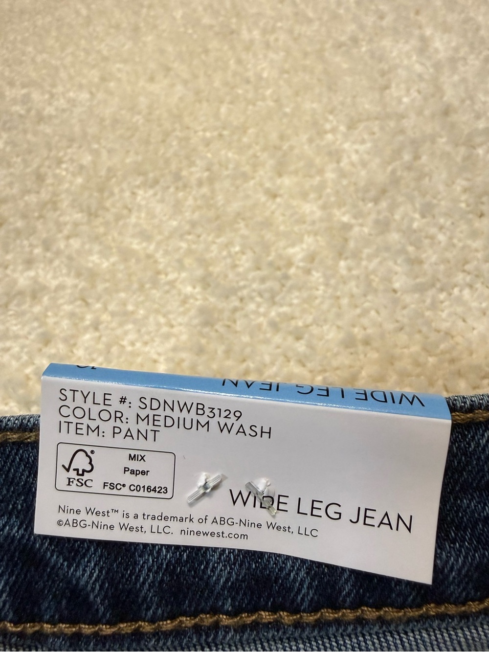 Nine West Wide Leg High Rise Denim Jeans Medium Wash Size 30 10 - Picture 7 of 8